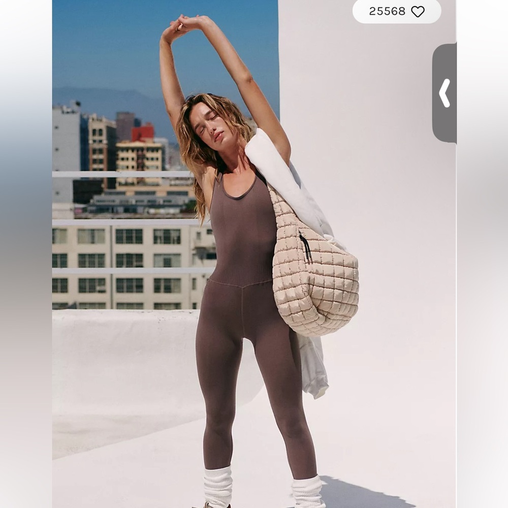 NWOT Free People Good Karma Onesie in Driftwood - Picture 11 of 11